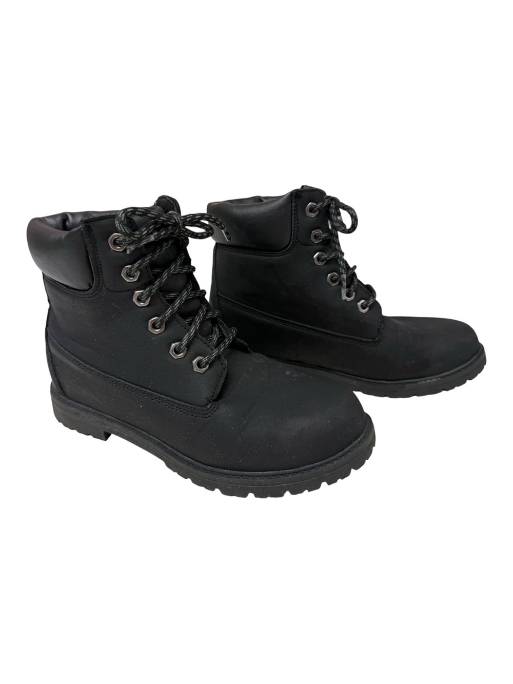George Black Lace Up Utility Work Boots 6" Combat Hiking Ankle Rugged Size 7